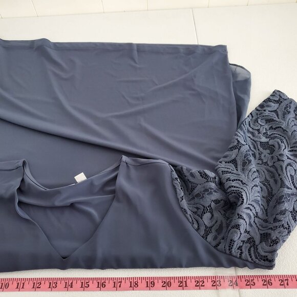 Susan Graver Womens Liquid Knit Tunic Top Size 2X Chiffon Tiers Lace Sleeves - Picture 7 of 9